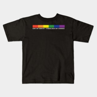 Gay By Birth - Narrow - WHITE Kids T-Shirt